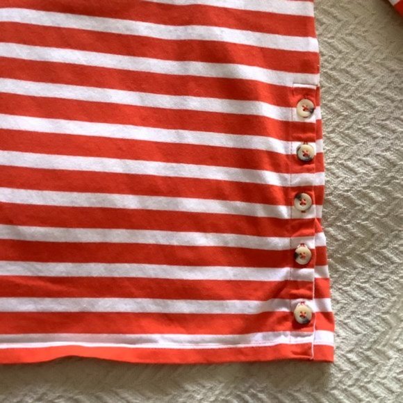 Maeve Anthro Bonnie Boatneck Orange Striped Top XS - Picture 9 of 9